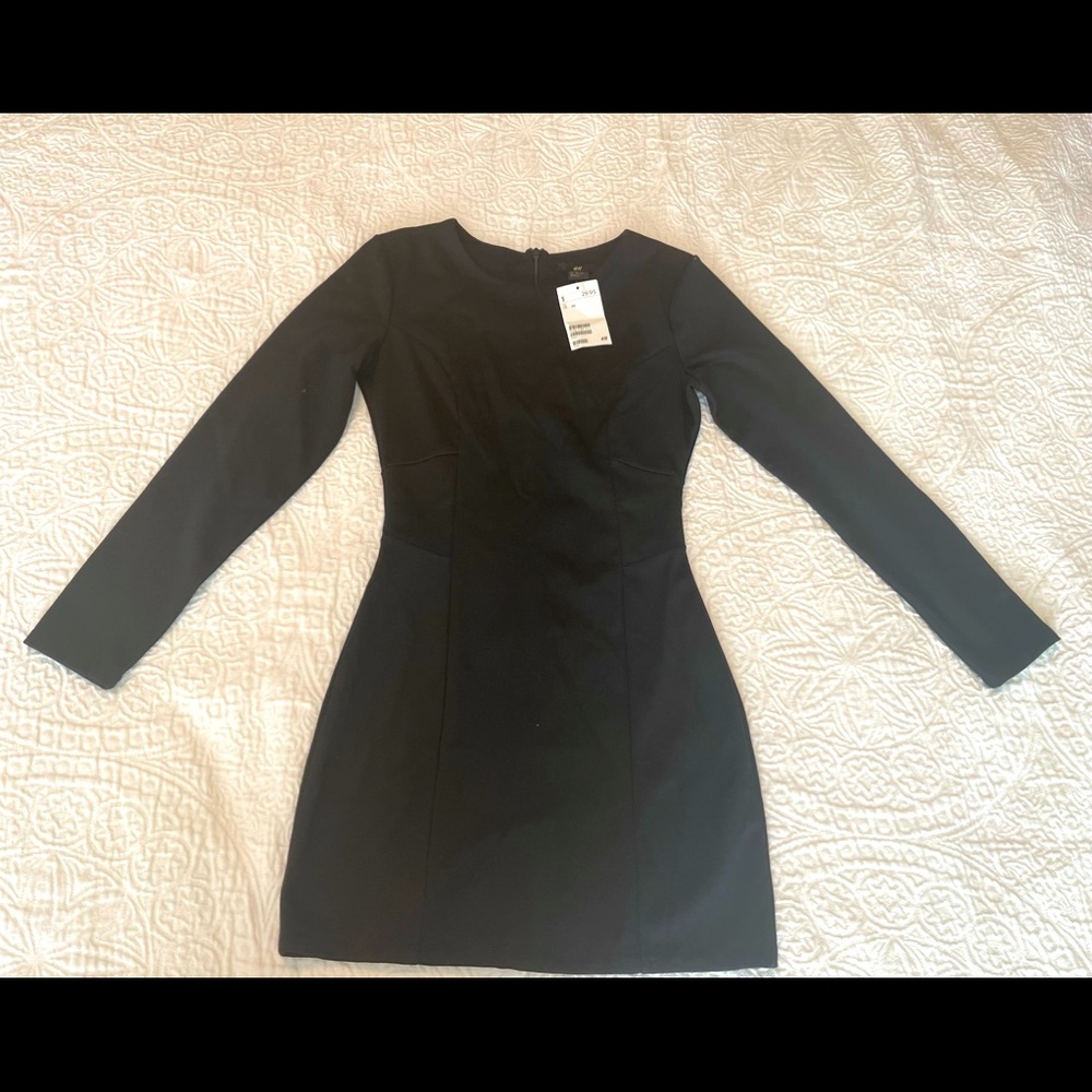 BRAND NEW cocktail mini short BLACK dress sz XS